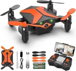 ATTOP RC Helicopter Simulator App Compatible Drone with Camera for Kids Beginners Foldable Quadcopter FPV Video Voice Control