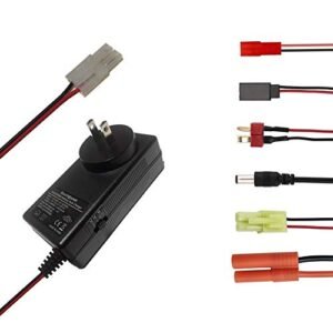 Sourcingpower RC Battery Charger for Cheap Gas Powered RC Helicopters Adjustable Current Fast Charge NiMH 4.8V 12V Battery Packs with Tamiya Connector