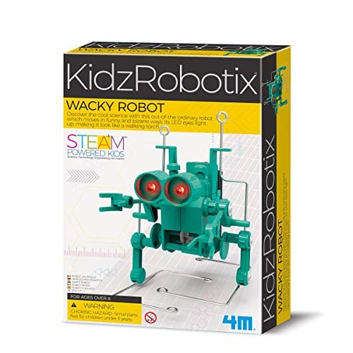 KidzRobotics 4M Wacky Robot Build Your Own Walking Torch Like Robot with LED Eyes for Kids Ages 8 and Up