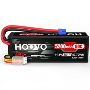 HOOVO 11.1V 3S Lipo Battery 5200mAh 80C Hard Case with EC3 Connector for Peterbilt RC Truck 359 and Other RC Models