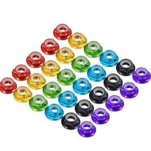 30pcs FPV M5 Nuts CW Self Locking Lock Nuts Flanged Nylon Insert Aluminum Alloy for FPV Parts Quadcopter Motor Prop Adapter RC Racing Drone Free Shipping RC Parts