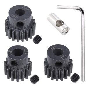 HobbyPark Metal Steel Pinion Gear Set for Miss Budweiser RC Boat Parts 0.8 Metric 32 Pitch 15T 17T 19T