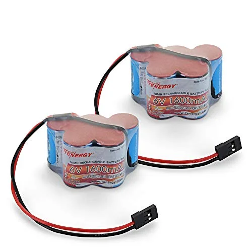 Tenergy 2 Pack 6V 1600mAh NiMH RC Hobby Battery Charger with Hitec Connector for RC Trucks and Cars