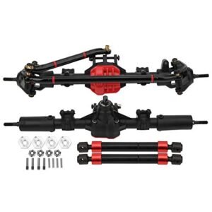 RC Oshkosh Truck Metal Drive Shaft 2pcs Front Rear Axle with 38T 15T Gear Teeth for 1 10 Axial SCX10 I and SCX10 II RC Cars Black