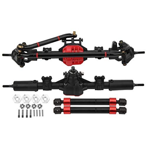 RC Oshkosh Truck Metal Drive Shaft 2pcs Front Rear Axle with 38T 15T Gear Teeth for 1 10 Axial SCX10 I and SCX10 II RC Cars Black