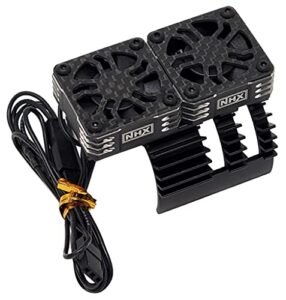 NHX 1/8 Twin Cyclone Aluminum HV Cooling Fans with Cover 28000 RPM Motor Heatsink Black Ideal for RC Motor RPM Calculator