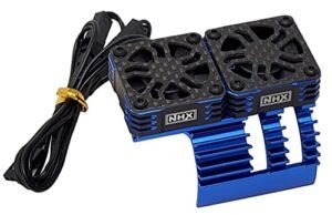 NHX RC 1 8 Twin Cyclone Alum HV Cooling Fans with Cover 28000 RPM Motor Heatsink Blue