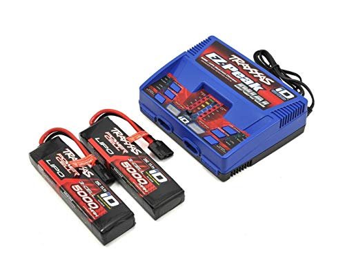 Traxxas TR2990 TRA2990 EZ Peak 3S Completer Pack Dual Battery Charger with Two 5000mAh Power Cell Batteries for Max Power W 09 RC Boat