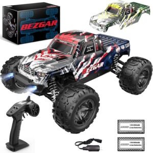 BEZGAR HM161 1/16 Scale RC Drift Car Hobby Grade 4WD High Speed 40+ Kmh Off Road Remote Control Truck with 2 Rechargeable Batteries