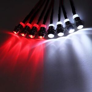 Treehobby 8Leds LED Light Headlights Taillight Kit for RC Semi Truck Kit Compatible with Traxxas HSP RC4WD Tamiya Redcat Axial SCX10