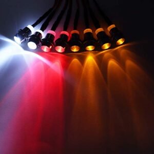 Treehobby 8Leds LED Light Headlights Taillight Kit for Intimidator RC Truck HSP RC4WD Tamiya Redcat Axial SCX10 RC Car Crawler 2 White 2 Red 4 Orange 5mm