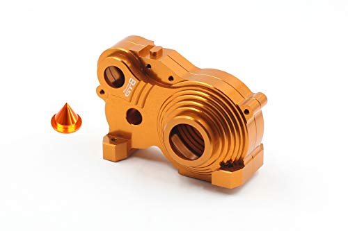 GTBRacing CNC Aluminum Gearbox Metal Diff Transmission Gear Box Case for Driftstar RC Car HPI KM RV Baja 5b ss 5sc Upgrade Part Design 1 Orange