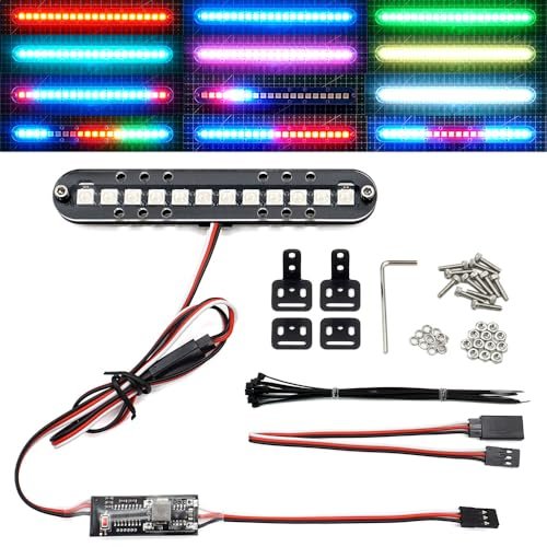 Traxxas Compatible RC LED Light Bar Kit with Remote Control for RC Cars and Trucks 100mm 1 Bar