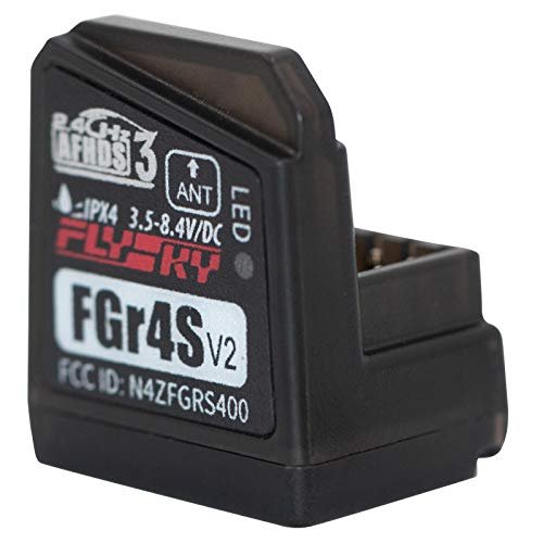 GoolRC Flysky FGr4S V2 Receiver 2.4GHz 4CH AFHDS 3 Remote Control for Evo 3 RC Car Boat Compatible with Flysky Noble FS NB4 PL18 Transmitter