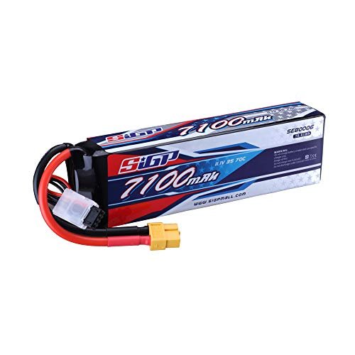 SIGP 3S 11.1V Lipo Battery 7100mAh 70C with XT60 Connector for RC Vehicles