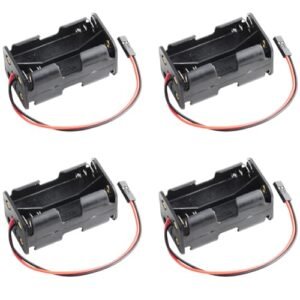 DIYmalls 4 Cell 6V AA Battery Holder with 2P FUT J Plug Connector for RC J Boat Flysky Receiver Servo Tester Pack of 4