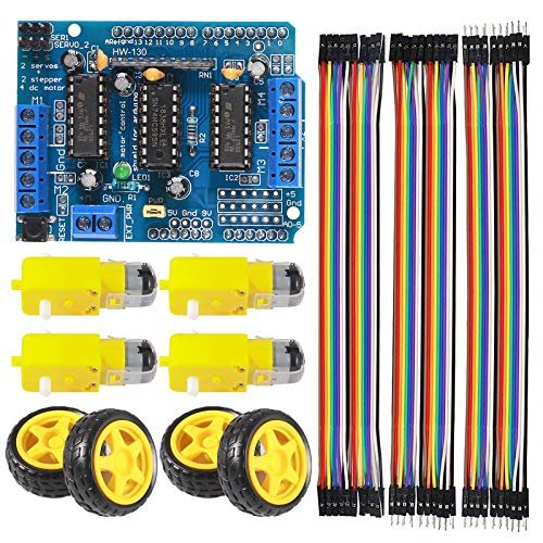 ALAMSCN RC Tire Cleaner Robot Motor Kit with DC Motor 3 6V Gear TT Motor Wheels and L293D Motor Drive Controller for Arduino Smart Car