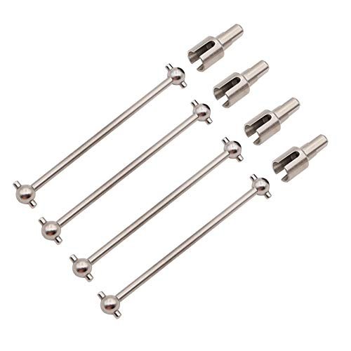 Treehobby Metal 4PCS Rear Dogbone Shafts and Differential Cups 1/14 Scale RC Truck Accessories for WLtoys 144001