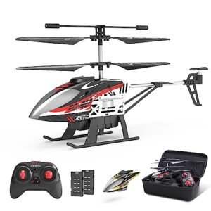 DEERC DE52 RC Helicopter with Altitude Hold 2.4GHz Remote Control Aircraft Includes Storage Case and Extra Shell for Boys Girls