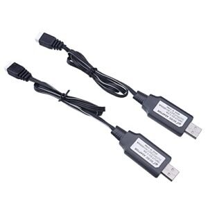 Limskey 2 Pack 7.4V 800mA USB Balanced Charger Cable with XH 3P Plug for 2S Lipo Battery