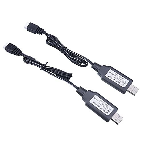 Limskey 2 Pack 7.4V 800mA USB Balanced Charger Cable with XH 3P Plug for 2S Lipo Battery
