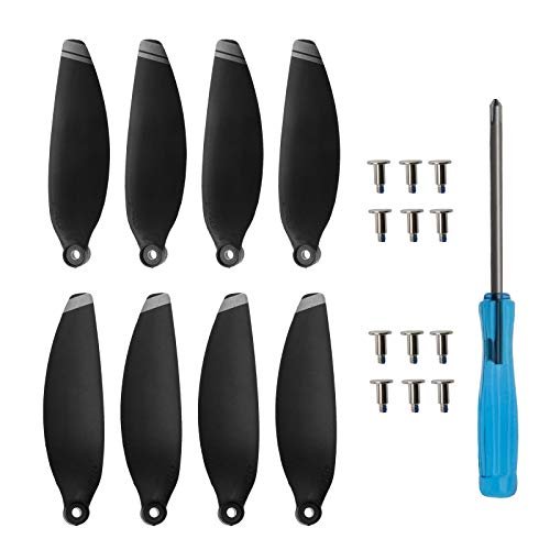 DJI Mavic Mini 2 Quick Release Propellers Silver Stripes Replacement Set with Screws and Screwdriver