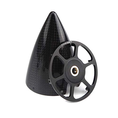 AeroXpert RC Spinner 4inch Carbon Fiber 2 Blade with Anodized Aluminium Back Plate for Gas RC Trainer Plane