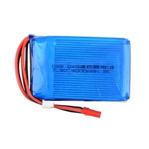 HHZ 7.4V 4000mAh 8C Rechargeable Lipo Battery for Spektrum DX9 DX8 DX7 DX6E DX6 Remote Controller Transmitter