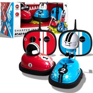 Sharper Image RC Speed Bumpers Road Rage Remote Controlled Bumper Cars Set for 2 Players Ages 6 and Up Red and Blue
