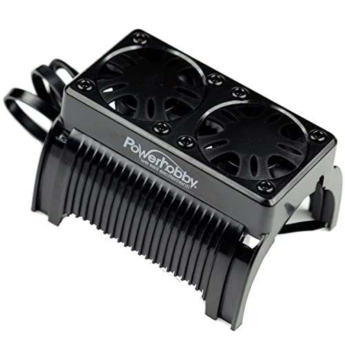 Powerhobby RC Boat Twin Motor Mixer Cooling Heat Sink Fan with Housing 55mm for Arrma Kraton Outcast 8s Castle Creations 800KV 1100kv Motor