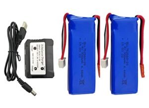 XK X520 XK X420 7.4V 900mAh Lithium Battery and 2 in 1 Charger Set for Six Channels Brushless Aileron 3D Stunt Helicopter