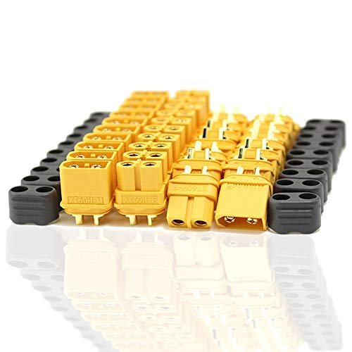 BBSHD XT60 Connectors Female Male Pair with Snap on Covers for DIY Custom Lipo Battery RC Car 3D Printer 10 Female 10 Male 5 Pairs