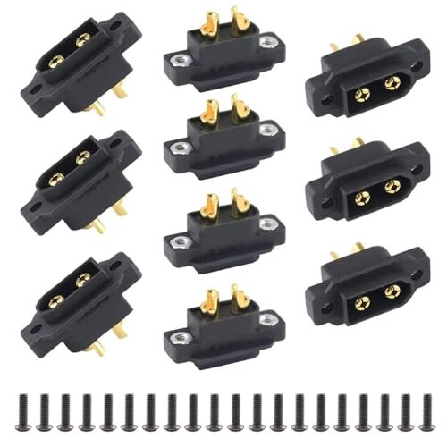 Amass 10 PCS XT60EW M Male Plug Connector with Screws for Chief Aircraft RC Planes Drones FPV Racing