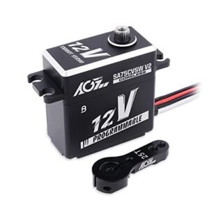 AGFRC 45KG Waterproof RC Servo High Torque 12V Programmable Metal Gear Coreless Digital Smart Servo for 1/10 Onroad RC Car Wheels SA75CVSW V2
