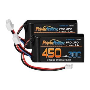 Powerhobby 2s 450mah 30C Lipo Battery 2 Pack for Axial SCX24