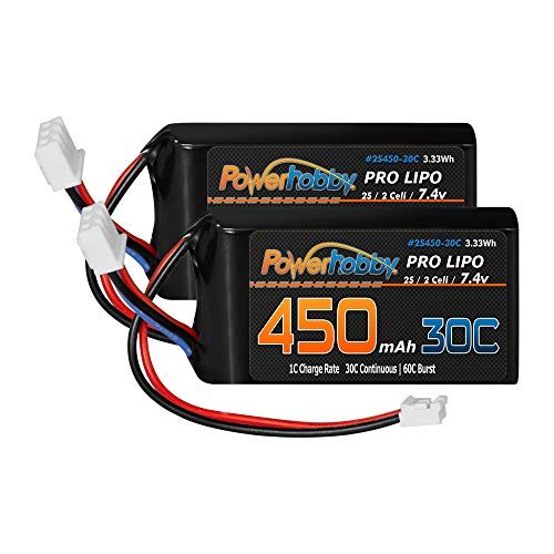 Powerhobby 2s 450mah 30C Lipo Battery 2 Pack for Axial SCX24