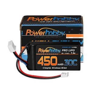 Powerhobby 2S 7.4V 450mAh 30C Lipo Battery for Axial SCX24