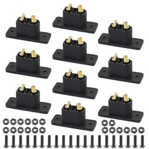 Amass 10PCS Black XT90E M Battery Plug Gold Plated Male Connector with Screws for Dahms RC Bodies DIY RC Aircraft Drone Accessories
