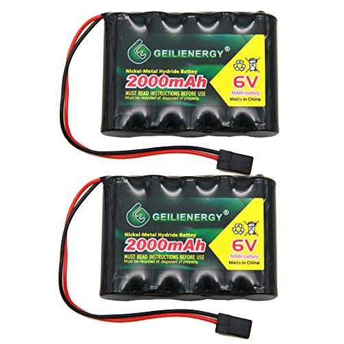 BAOBIAN 6V 2000mAh NiMH Rechargeable Battery Pack for RC Cars and Airplanes 2 Pack