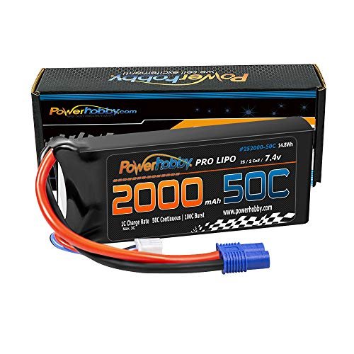 Powerhobby 2s 7.4V 2000mah 50C Lipo Battery with EC2 Plug