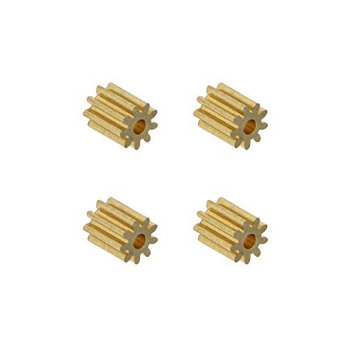 Micro Traders Motor Copper Pinion Gear 9 Teeth 1 5mm Hole Diameter 0 4 Module for 1 4 Scale RC Dirt Late Model DIY Toy Spare Parts Pack of 4