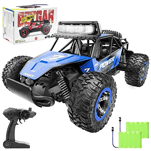 BEZGAR TB141 1 14 Scale 2WD RC Truck High Speed 20 Km h Electric Off Road Remote Control Car with LED Headlight and Rechargeable Batteries for Kids and Adults