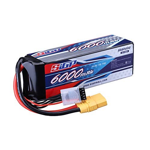 SIGP 6000mAh 4S Lipo Battery 14.8V 70C with XT90 Connector for TXT 1 RC Truck and Racing Models