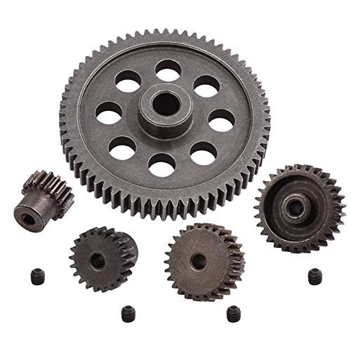 AMOGOT RC Monster Truck Motor Gear Set 64T 17T 21T 26T 29T Steel Metal Spur Diff Differential Main Gear for HSP Redcat Volcano EPX