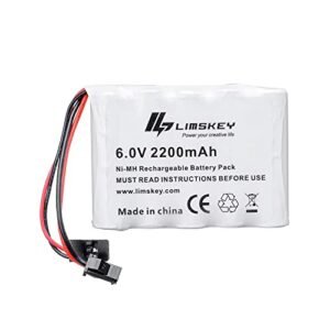 Limskey NiMH Receiver RX Battery with Hitec and SM-2P Plug 6.0V 2200mAh Rechargeable Battery Pack for RC Receivers, RC Aircrafts, RC Car