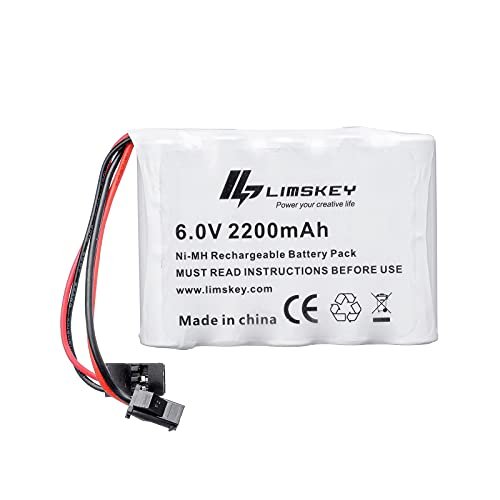 Limskey NiMH Receiver RX Battery 6.0V 2200mAh Rechargeable Battery Pack with Hitec and SM2P Plug for RC Receivers Aircrafts Cars