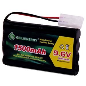 OXWINOU 9.6V 1500mAh Rechargeable NiMH RC Battery Pack with Tamiya Connector for Sledgehammer RC Truck and Other Hobby Models