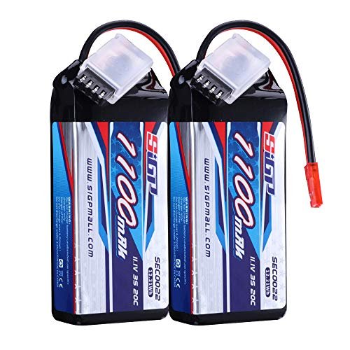 SIGP 3S Lipo Battery 1100mAh 11.1V 20C with JST Plug Fixes RC Helicopter Not Lifting Off Issue 2 Packs