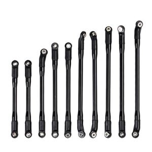 INJORA RC Link Rod 10pcs Linkage Set for 1/10 RC Crawler Axial SCX10 II 90046 Enhance Your RC Battleship Plans with HighQuality Black Plastic Rod Ends
