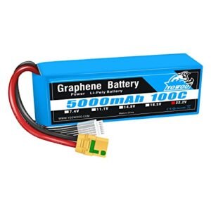 Yowoo Graphene Battery 6S 22.2V 5000mAh 100C with Amass XT90S Anti Spark Connector Lipo Battery Perfect for Georgia Jets RC Club Enthusiasts